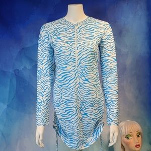 Mott 50 SPF Swim Dress Sun Surf Zebra Teal NWT S
